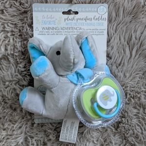 Plush pacifier holder with paci